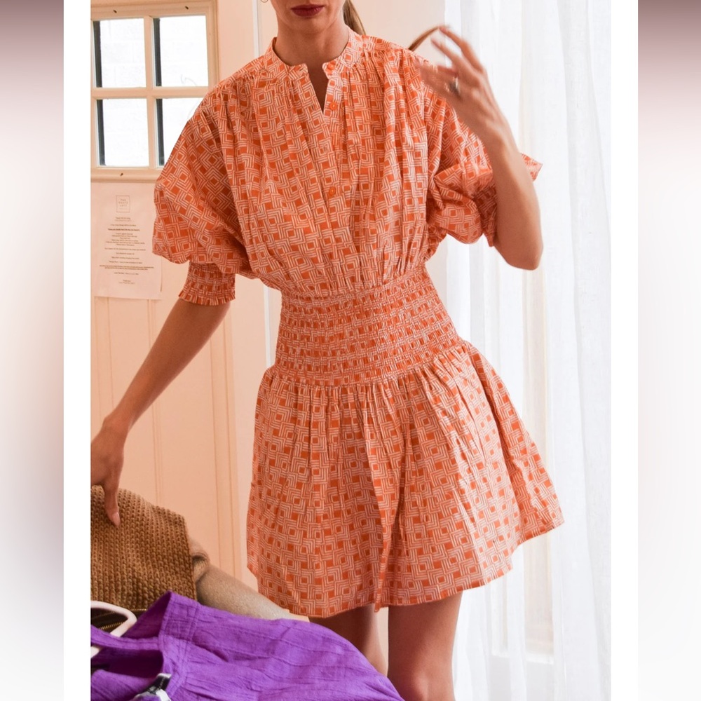 NEW NEVER A WALLFLOWER cynthia dress in burnt orange poplin